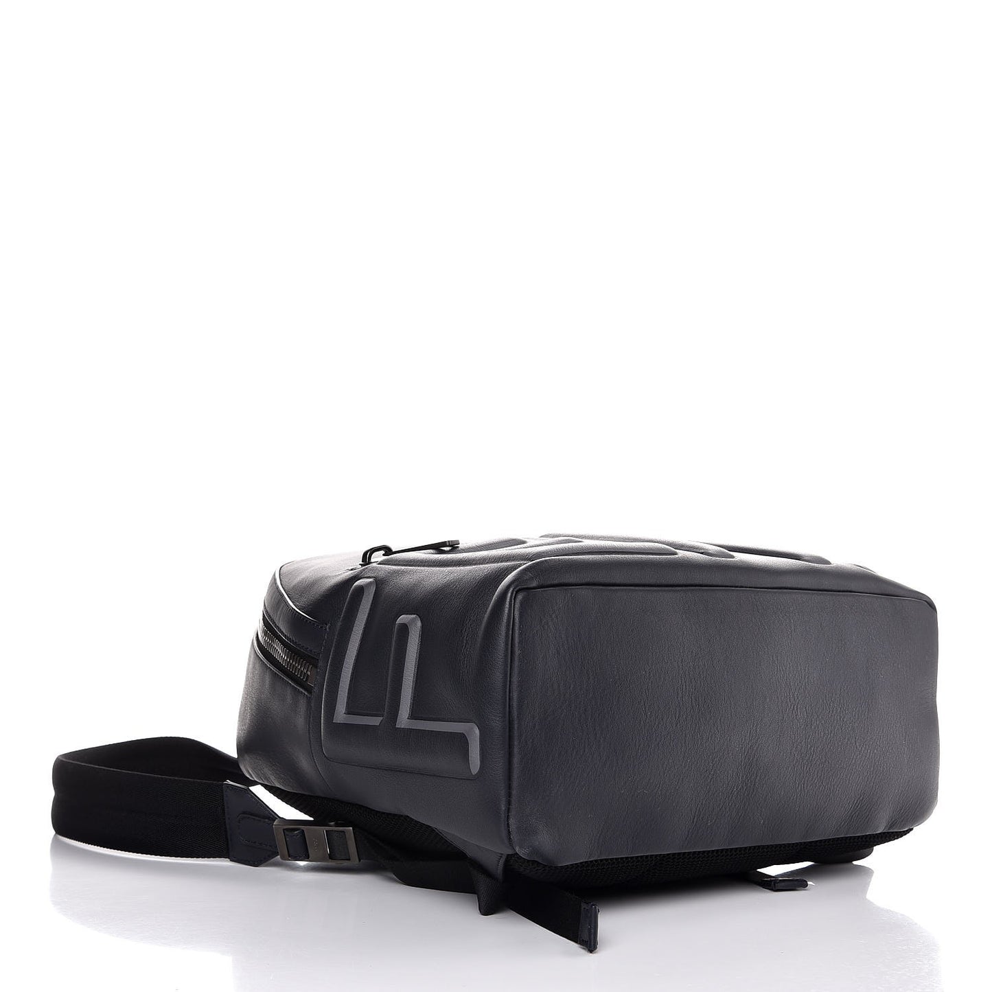 Calfskin Logo Embossed Backpack Night Blue
