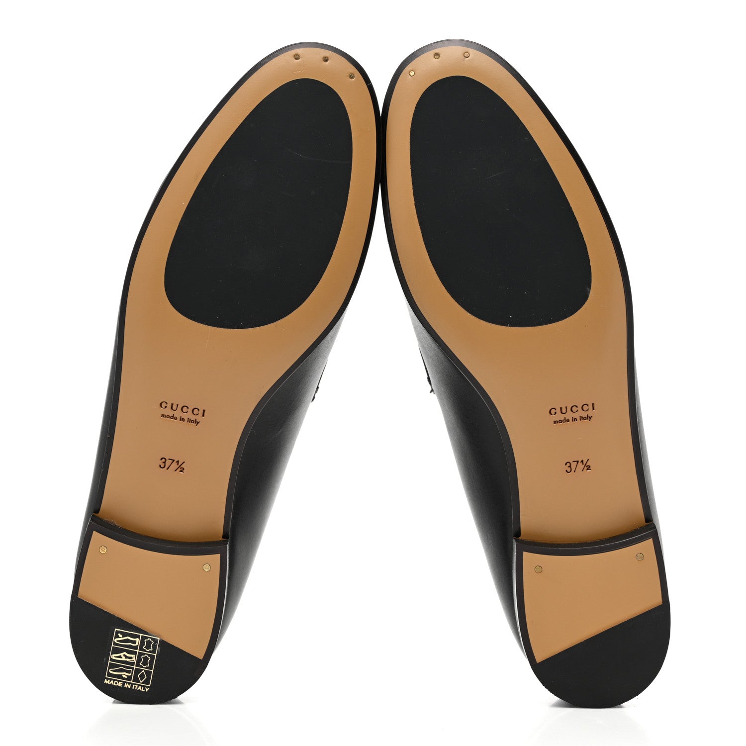 Gucci Calfskin Womens Jordaan Loafers 37.5 Black 5 of 8