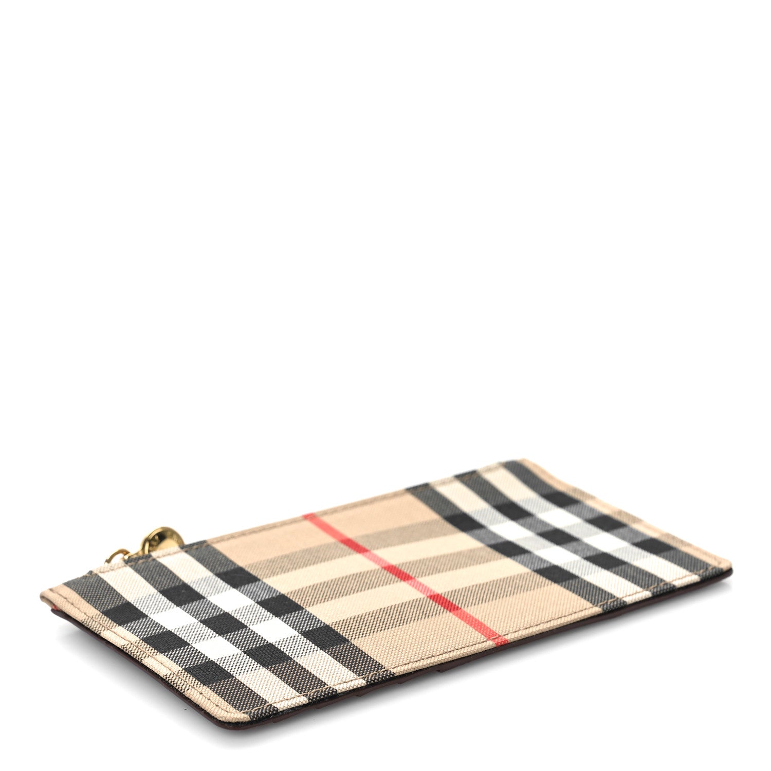 Burberry Vintage Check Calfskin Somerset Coin Case Card Holder Archive Beige 4 of 7