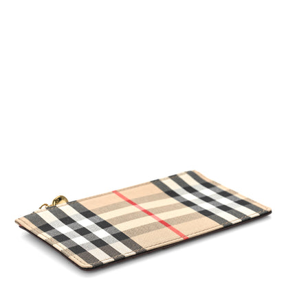 Burberry Vintage Check Calfskin Somerset Coin Case Card Holder Archive Beige 4 of 7
