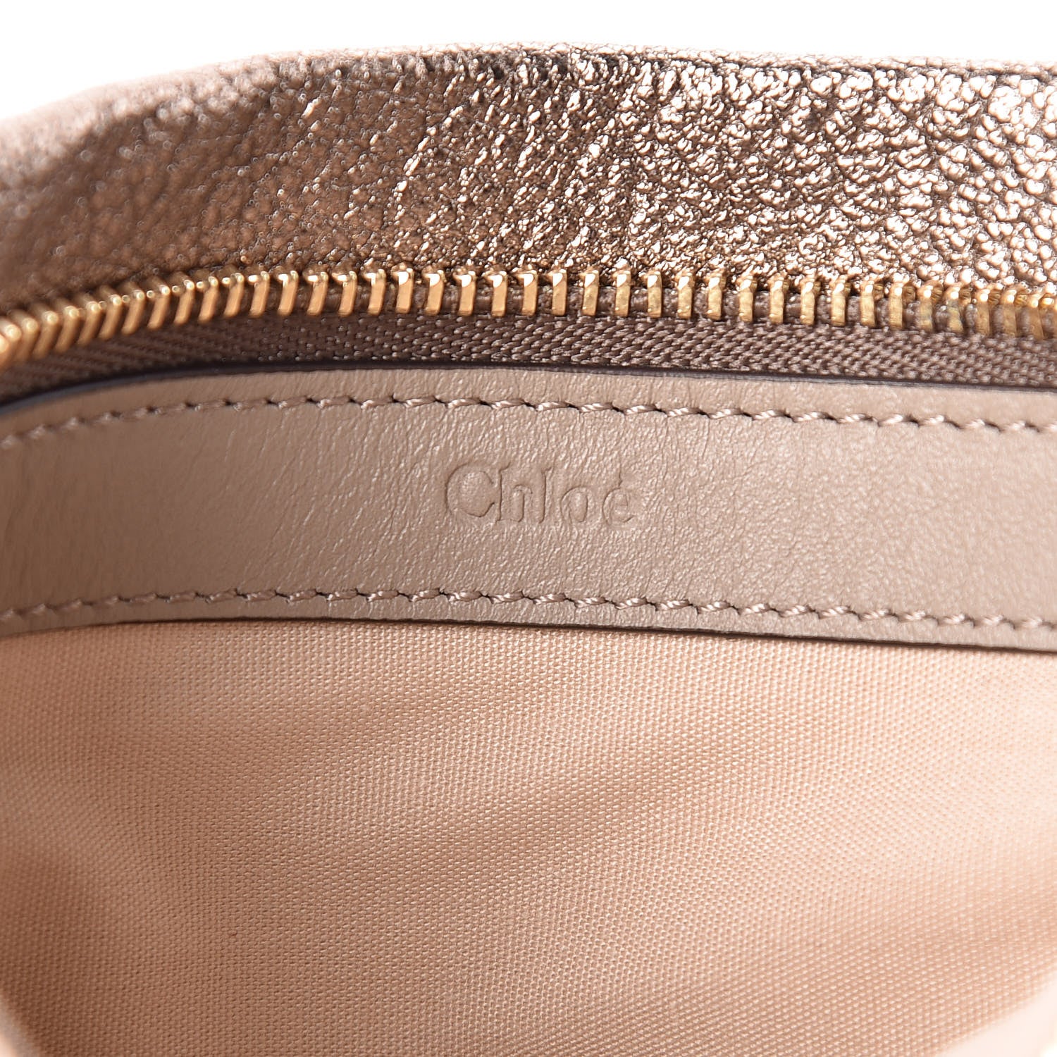 Chloe Metallic Calfskin Mini Roy Chain Pouch Bronze 8 of 10