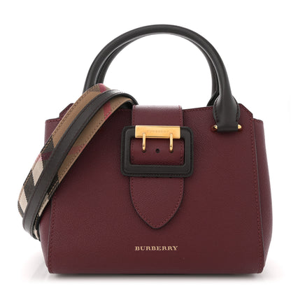 Burberry Soft Grain Calfskin Small Buckle Tote Antique Red 1 of 11