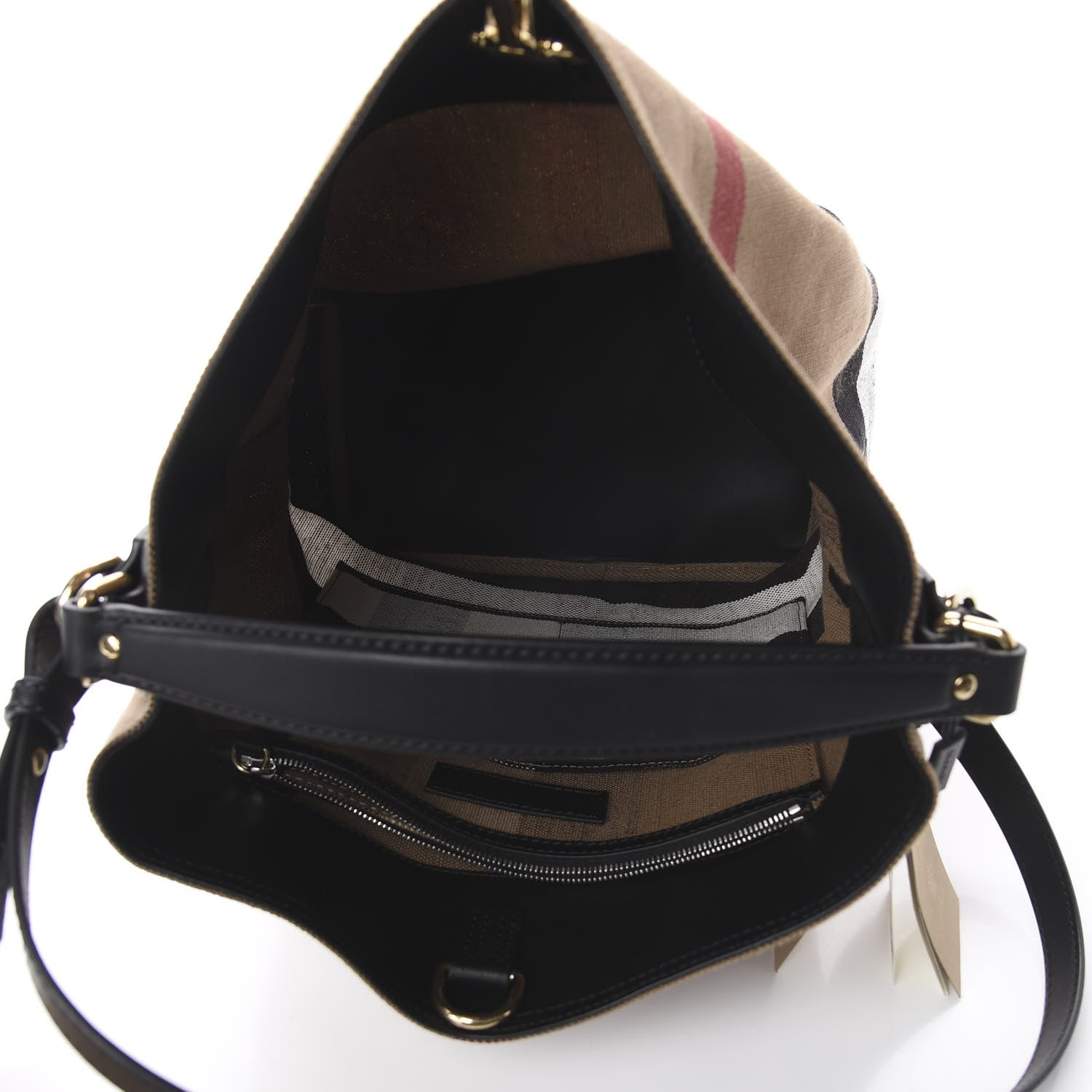 Burberry Canvas Mega Check Medium Ashby Hobo Black 4 of 8