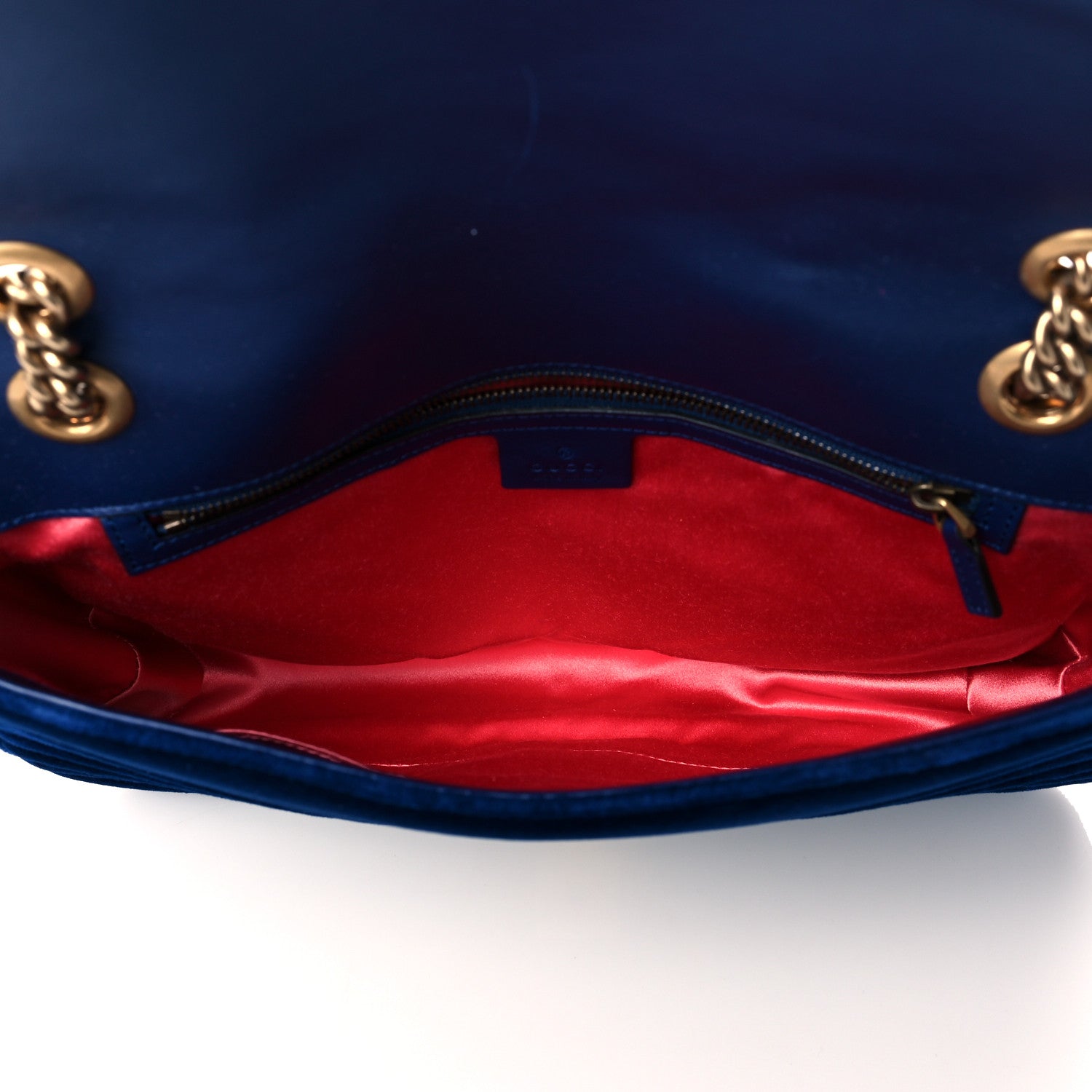 Gucci Velvet Matelasse Medium GG Marmont Shoulder Bag Cobalt Blue 5 of 11
