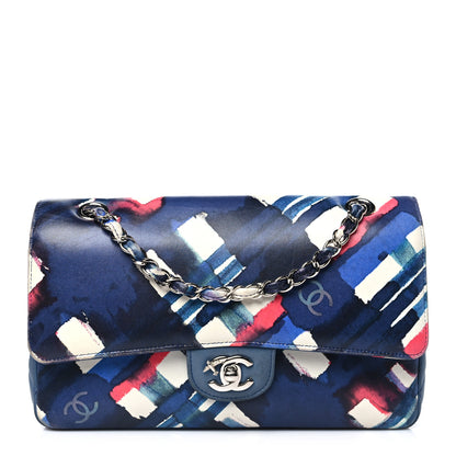 Chanel Lambskin Airline Printed Medium Double Flap Blue Multicolor 1 of 10