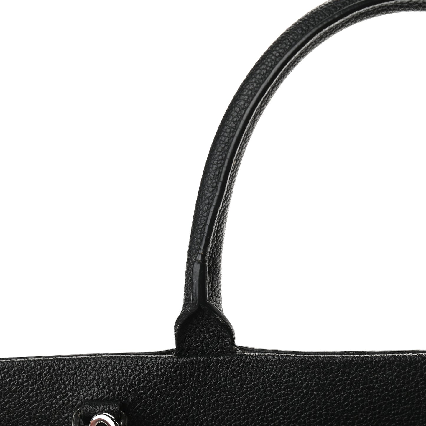 Grained Calfskin Medium Cabas Rive Gauche Black