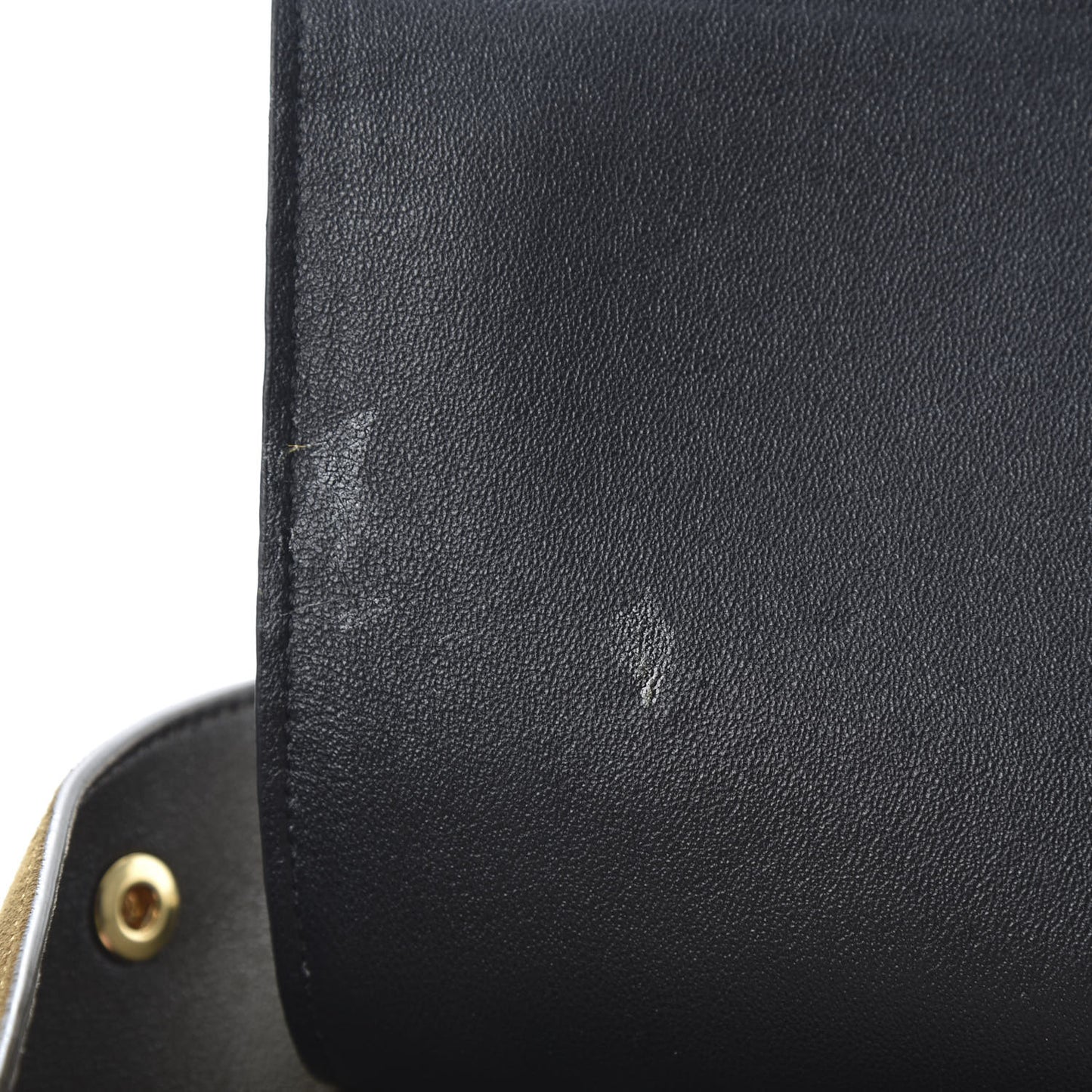 Smooth Calfskin Suede Medium Tri-Color Trapeze Cream Black Brown