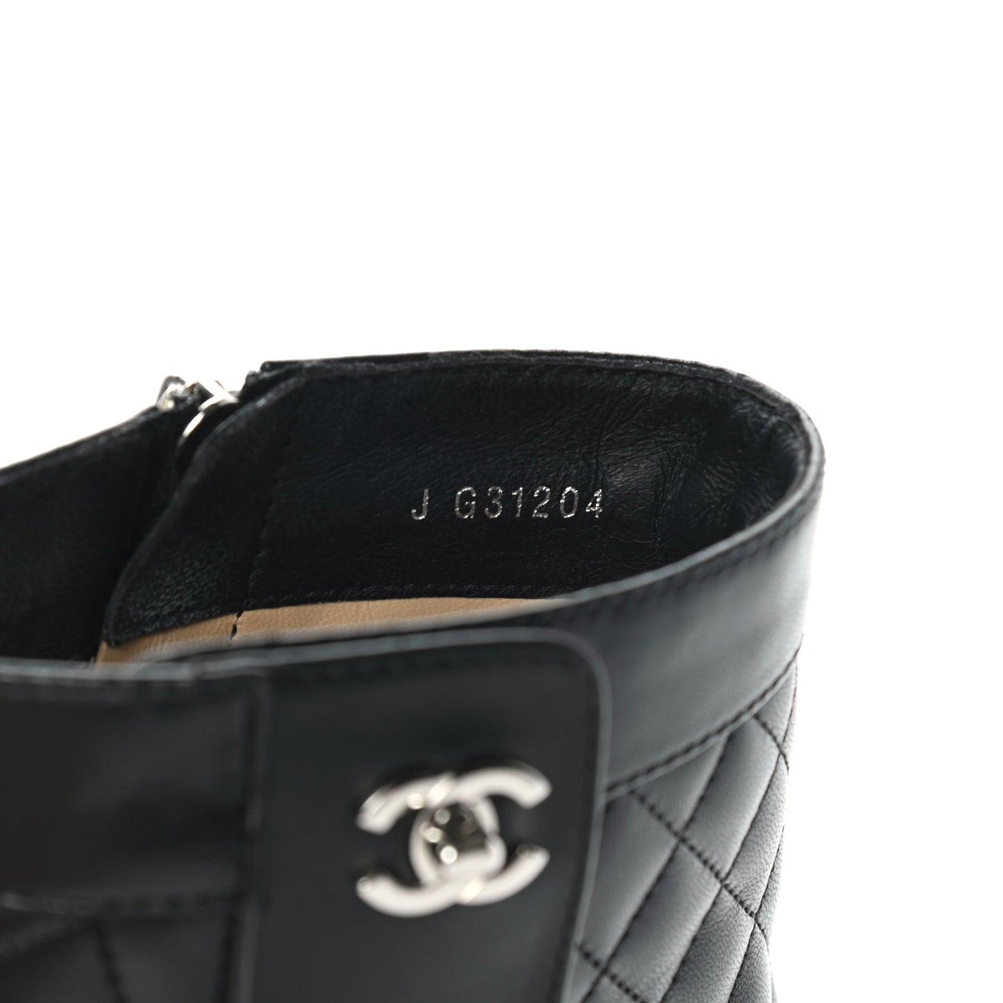 Lambskin Quilted Short Boots 39.5 Black