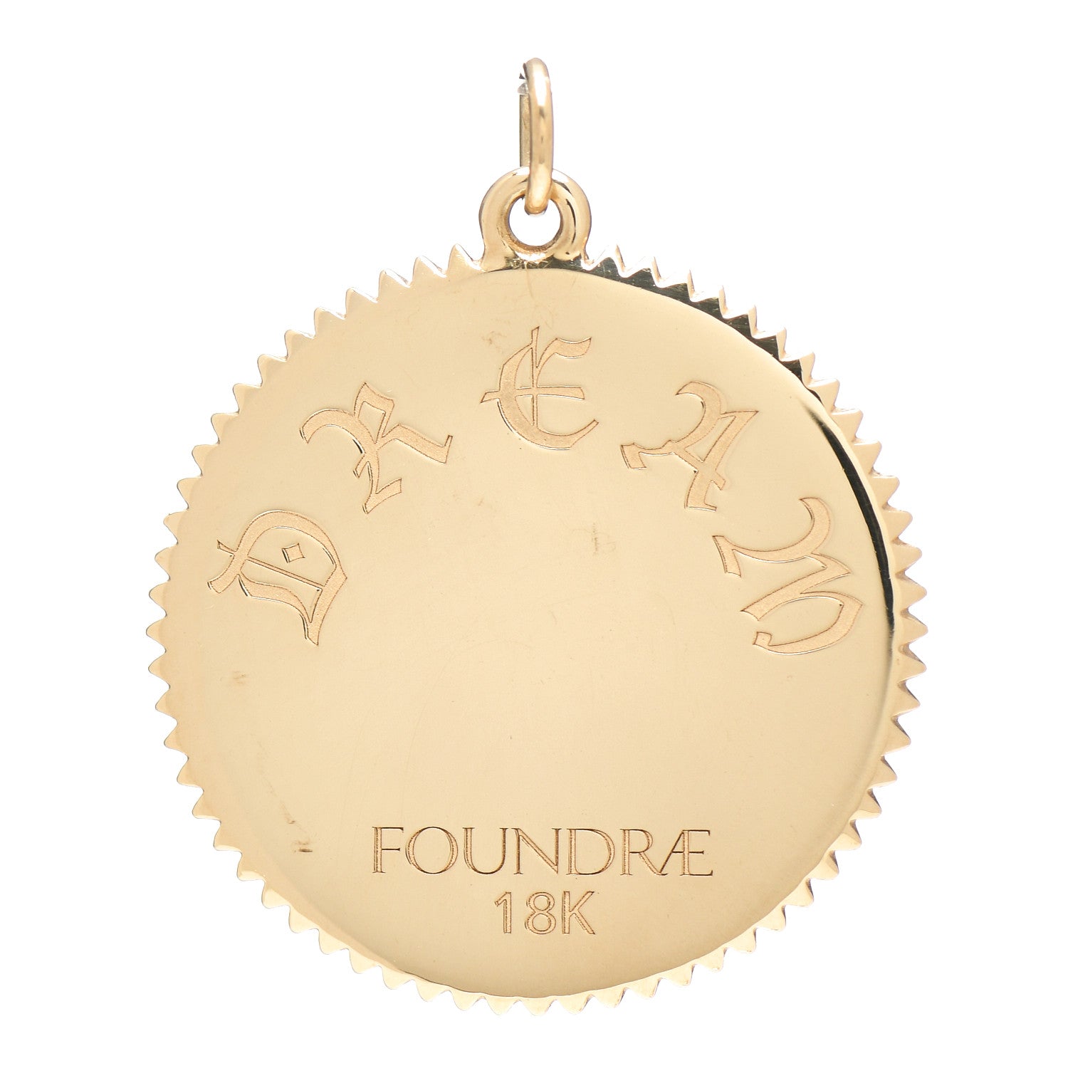 Foundrae 18K Yellow Gold Diamond Large Dream Medallion Pendant 3 of 3