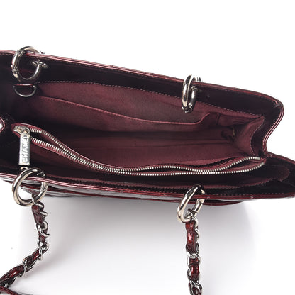 Chanel Patent Quilted Grand Shopping Tote GST Dark Bordeaux 5 of 16
