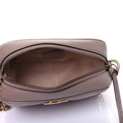 Gucci Calfskin Matelasse Mini GG Marmont Chain Shoulder Bag Porcelain Rose 5 of 14
