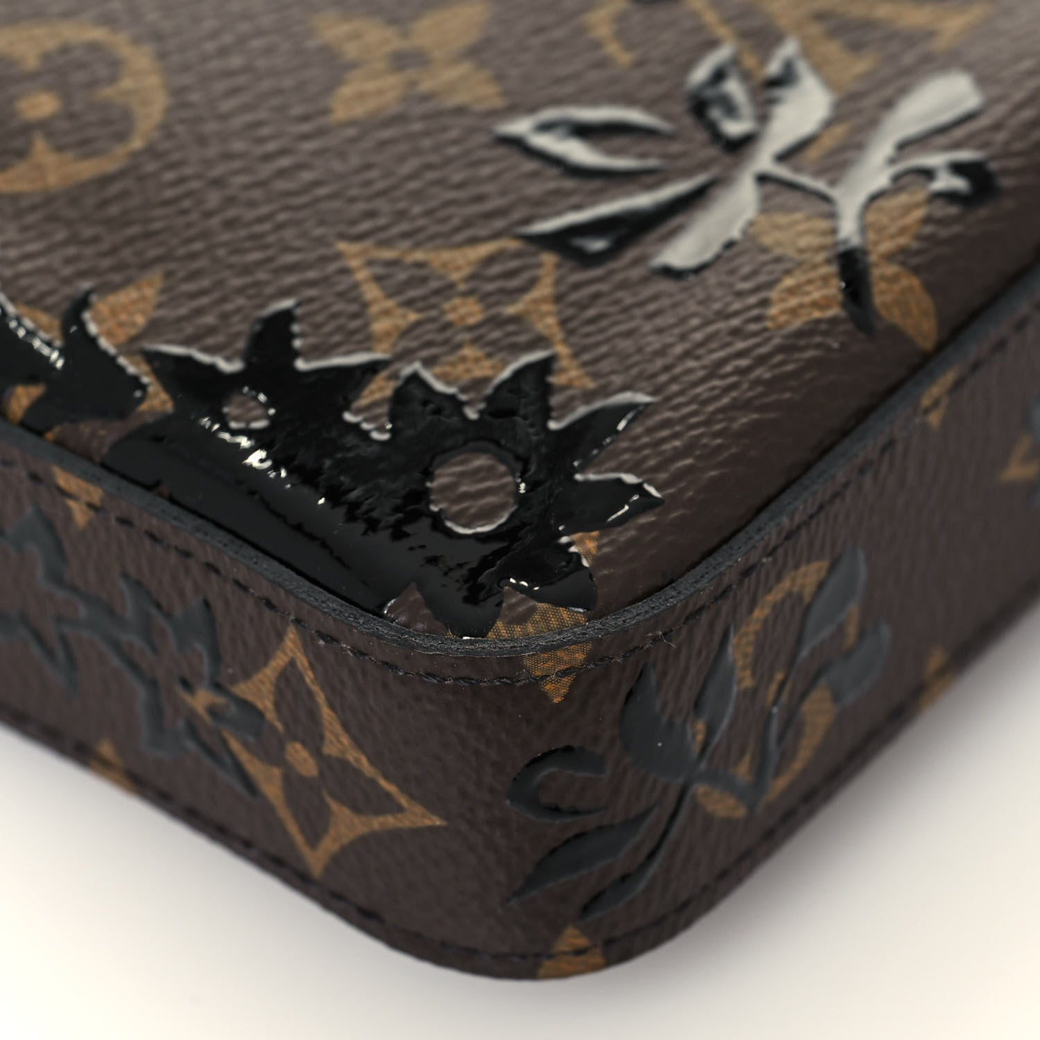 Louis Vuitton Monogram Blossom Pochette Felicie Chain Wallet Black 11 of 14