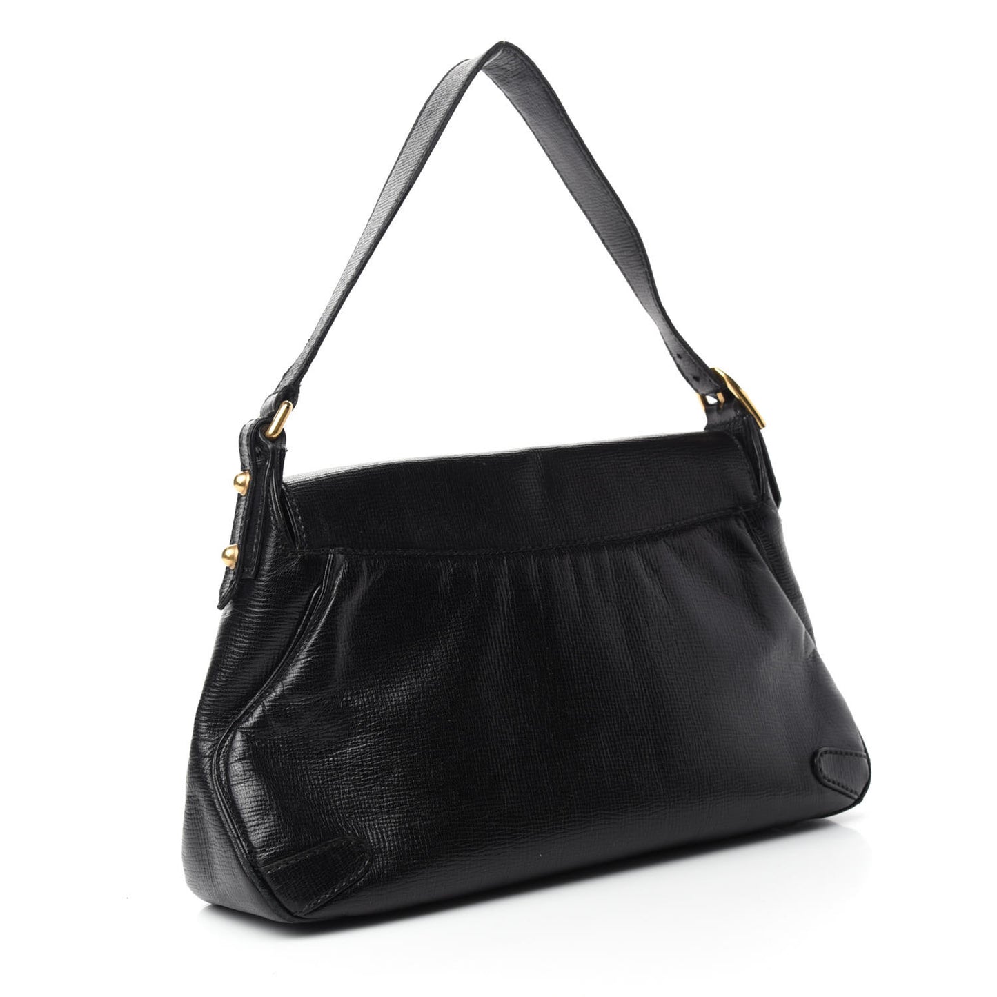 Calfskin Horsebit Flap Bag Black