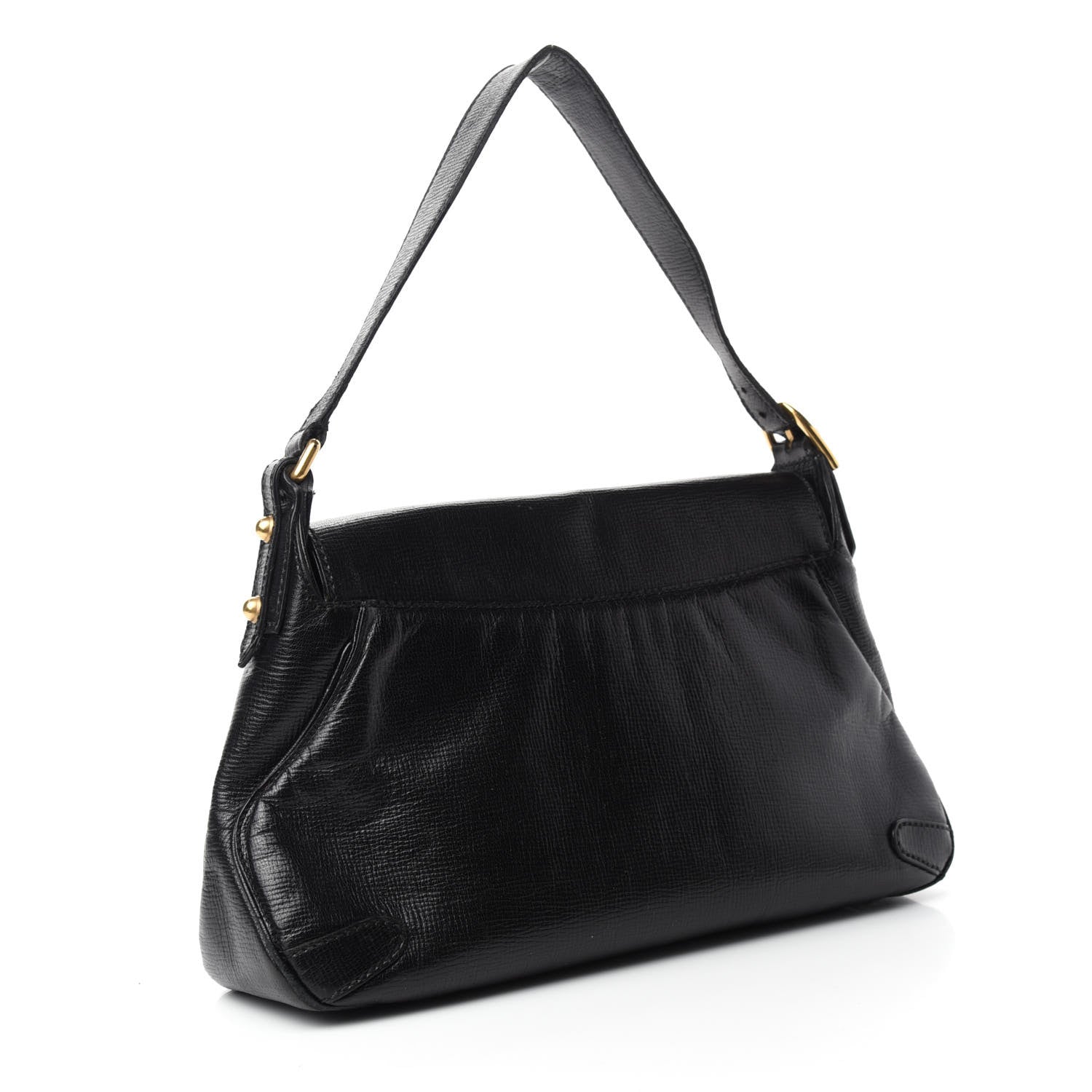 Gucci Calfskin Horsebit Flap Bag Black 3 of 12