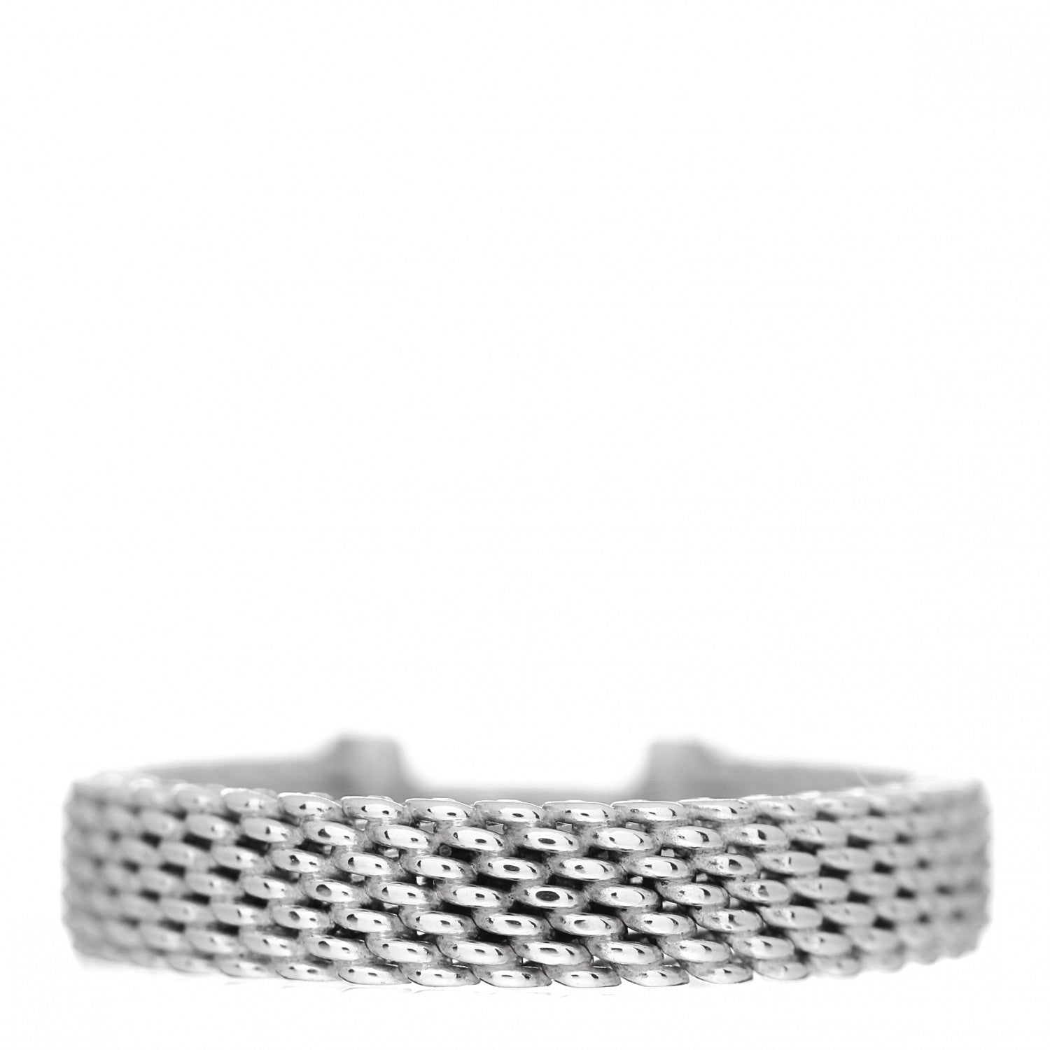 Tiffany Sterling Silver Diamond Somerset Mesh Band Ring 47 4 3 of 4