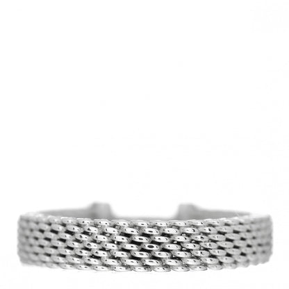 Tiffany Sterling Silver Diamond Somerset Mesh Band Ring 47 4 3 of 4