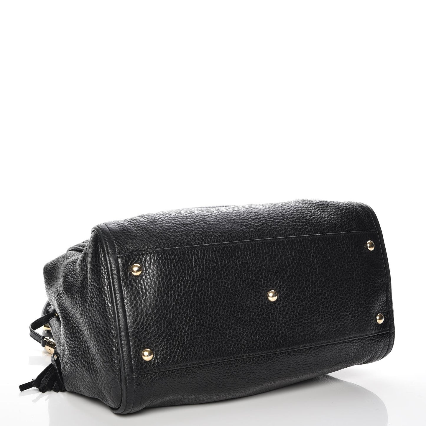 Pebbled Calfskin Medium Soho Shoulder Bag Black