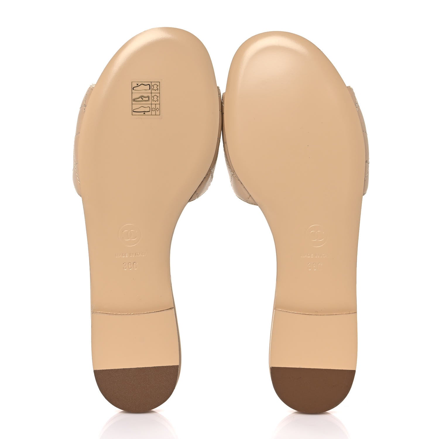 Chanel Lambskin Quilted CC Turnlock Sandals 38 Beige 5 of 9