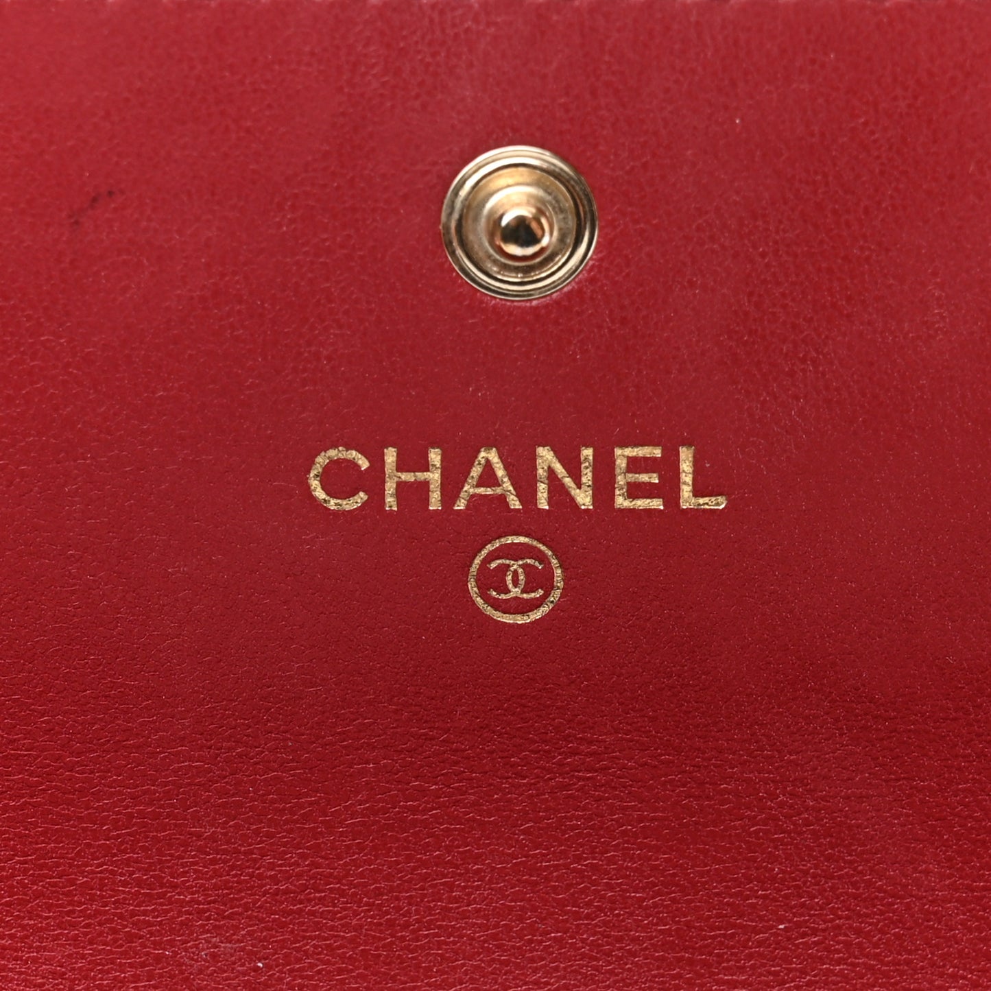 Lambskin Quilted Trendy CC Large Gusset Flap Wallet Dark Red