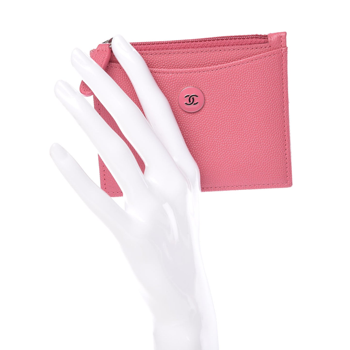 Caviar CC Zip Card Holder Pink