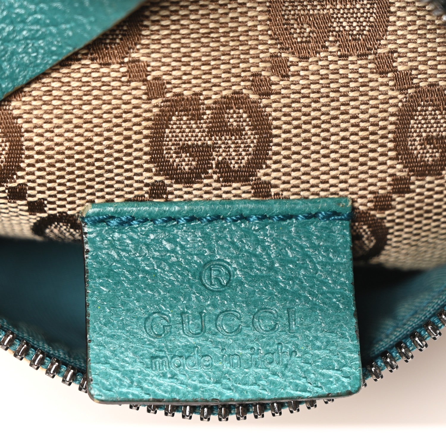 Gucci GG Monogram Web Double Pocket Belt Bag Turquoise 6 of 10