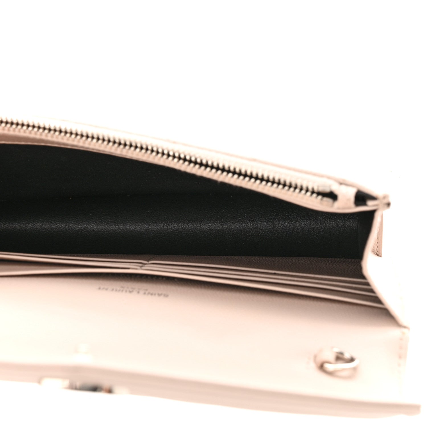 Saint Laurent Grain De Poudre Matelasse Chevron Monogram Envelope Chain Wallet Washed Pale Pink 5 of 10