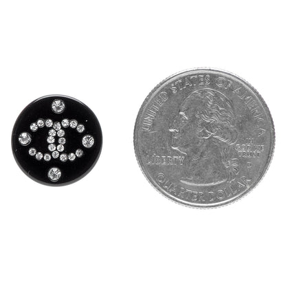 Chanel Resin Crystal CC Earrings Black 2 of 4