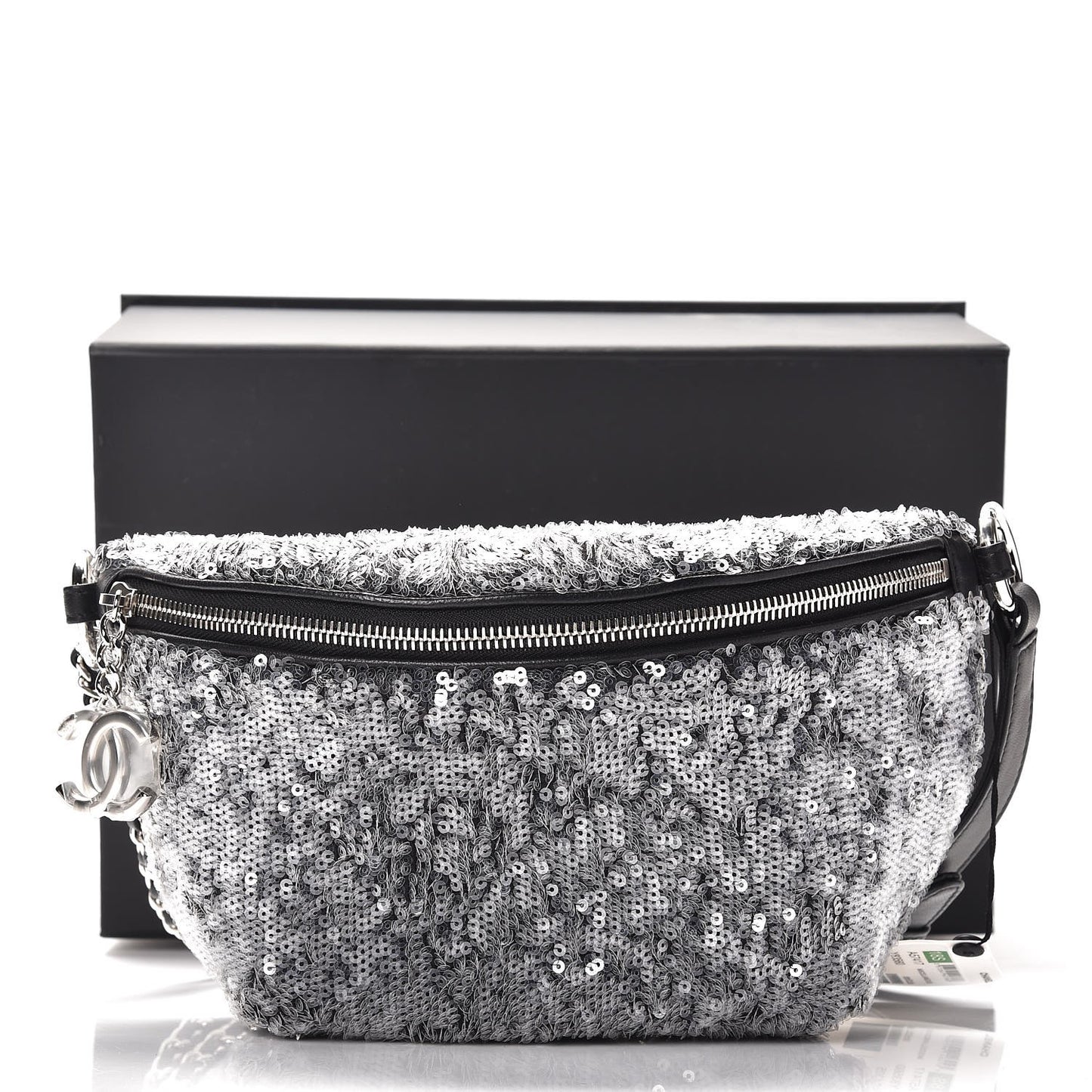 Sequin Waist Bag Fanny Pack Silver Black