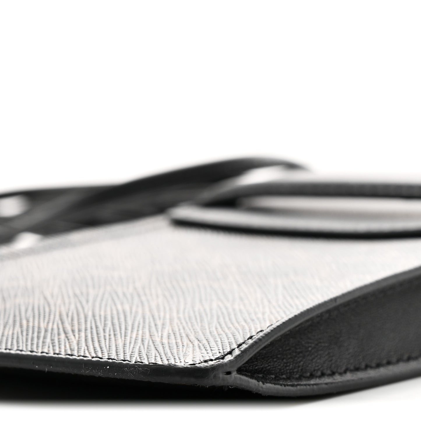 Triomphe Canvas Lambskin Phone Pouch With Flap Black