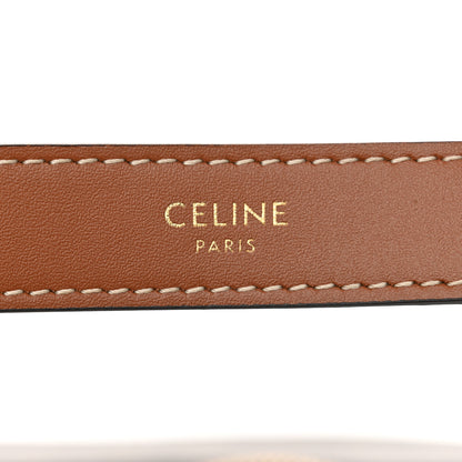 Celine Triomphe Canvas Calfskin Ava Shoulder Bag Tan 6 of 9