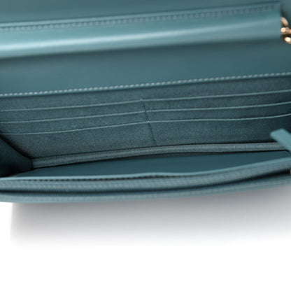 Chanel Caviar Quilted Boy Wallet On Chain WOC Light Blue 4 of 4