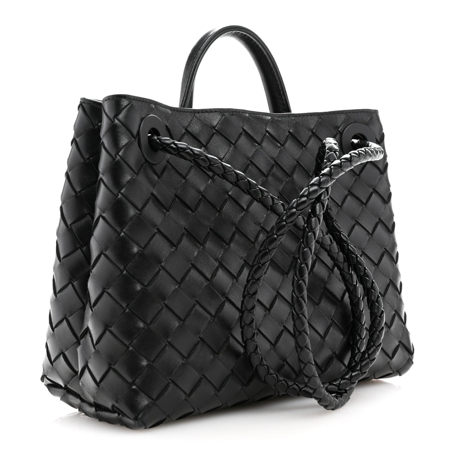 Nappa Intrecciato Small Andiamo Shoulder Bag Black