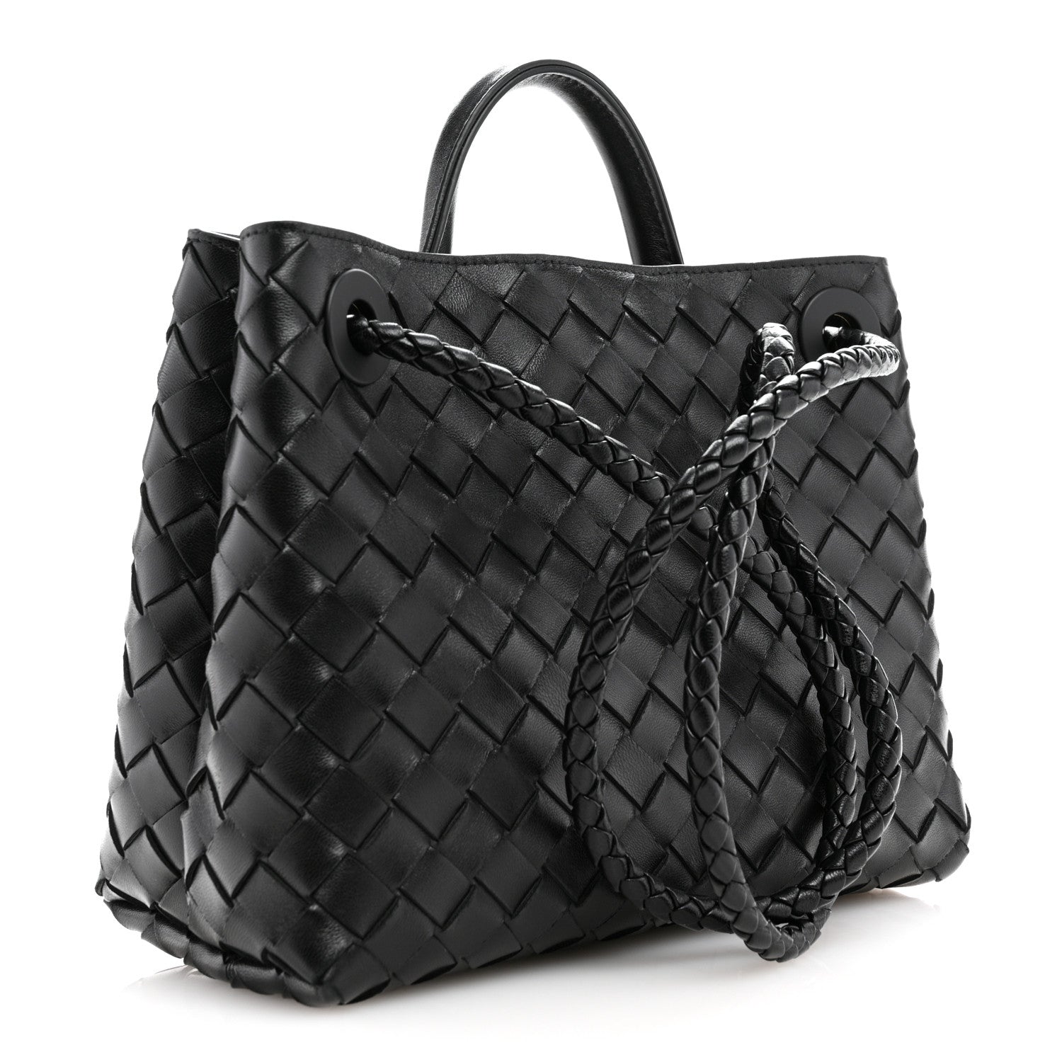 Bottega Veneta Nappa Intrecciato Small Andiamo Shoulder Bag Black 3 of 10