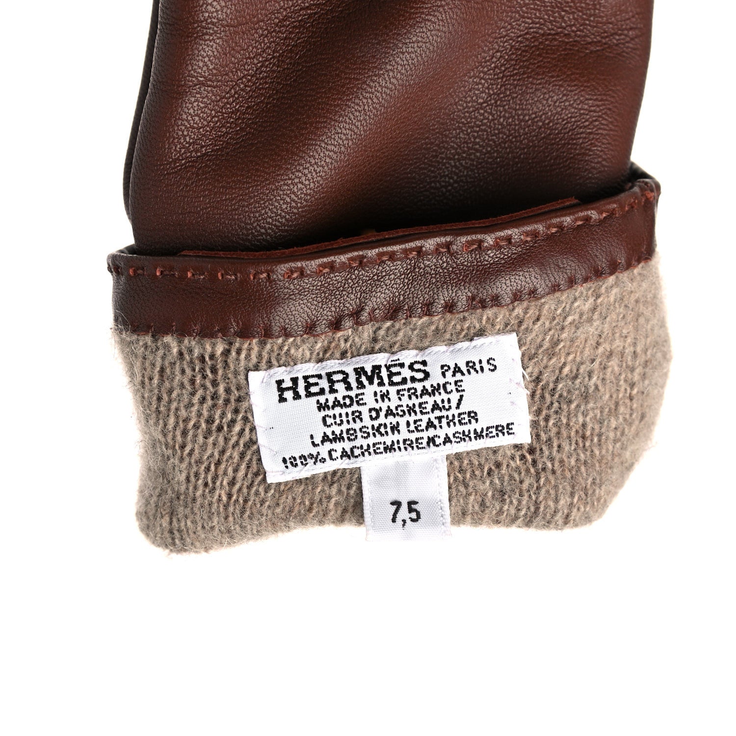Hermes Lambskin Soya Kelly Lock Gloves 7.5 Brown 3 of 10