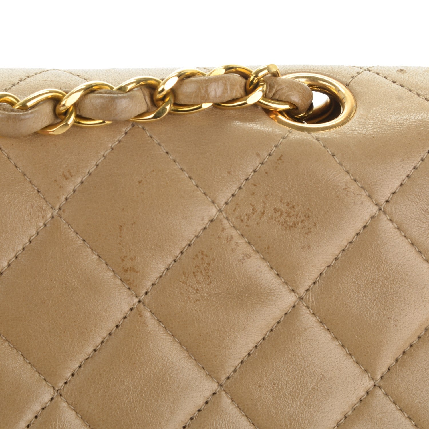 Chanel Lambskin Quilted Medium Double Flap Beige 9 of 9