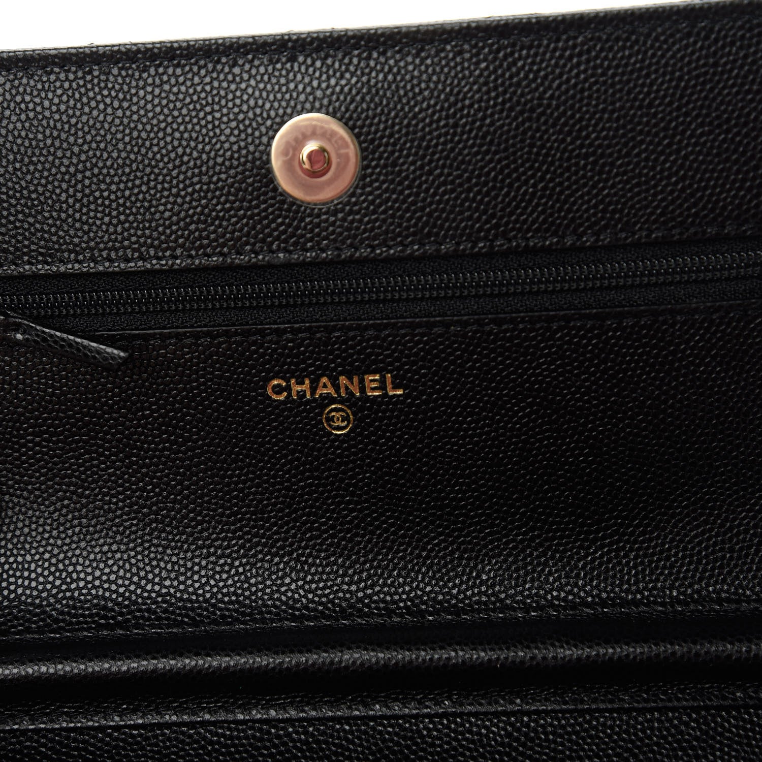Chanel Caviar Quilted French New Wave Chain CC Wallet On Chain WOC Black 8 of 12