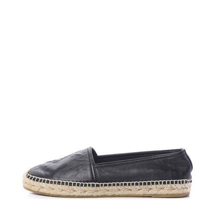 Saint Laurent Lambskin Monogram Espadrilles 37 Black 1 of 9