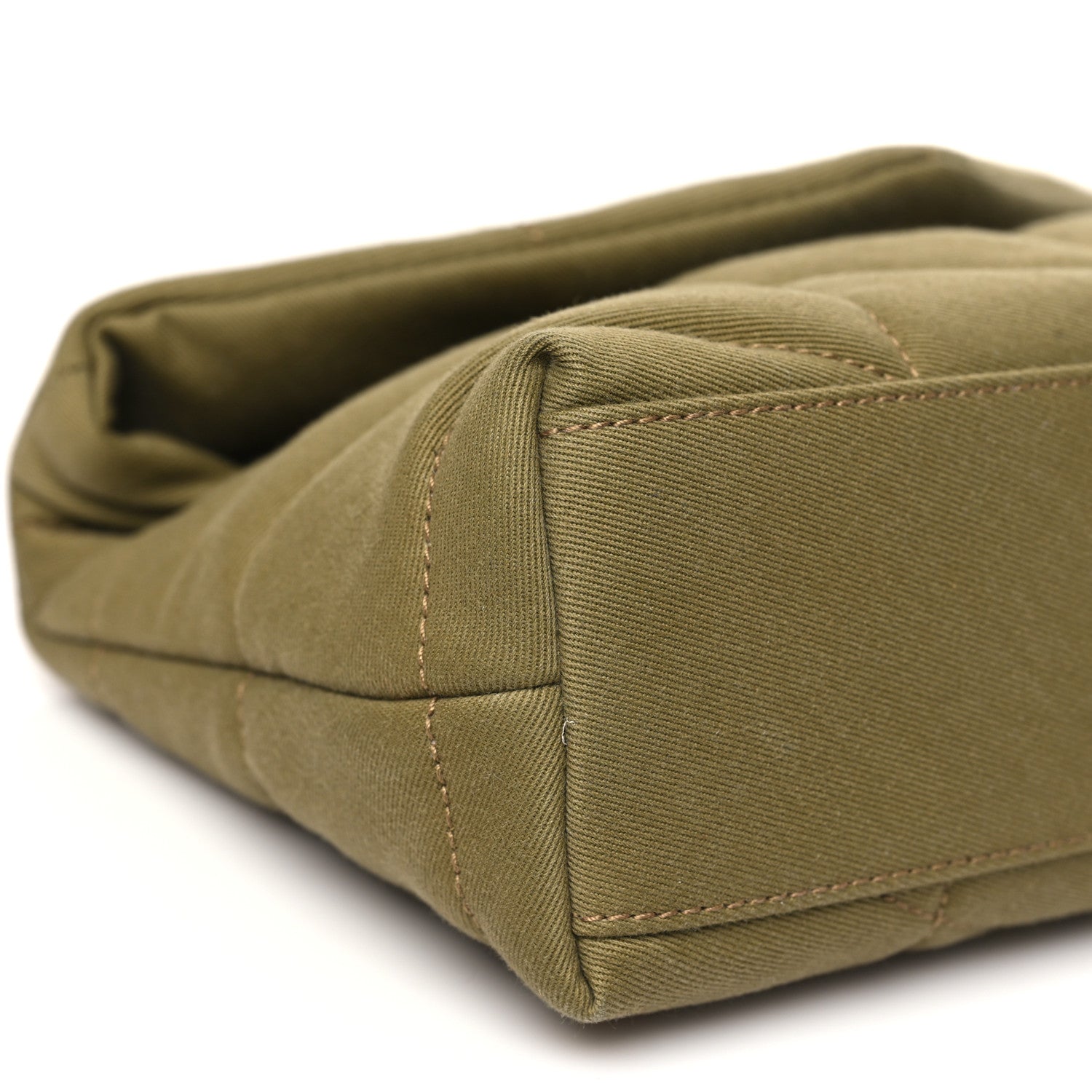 Saint Laurent Canvas Quilted Toy Loulou Puffer Monogram Chain Satchel Fir Green 9 of 10