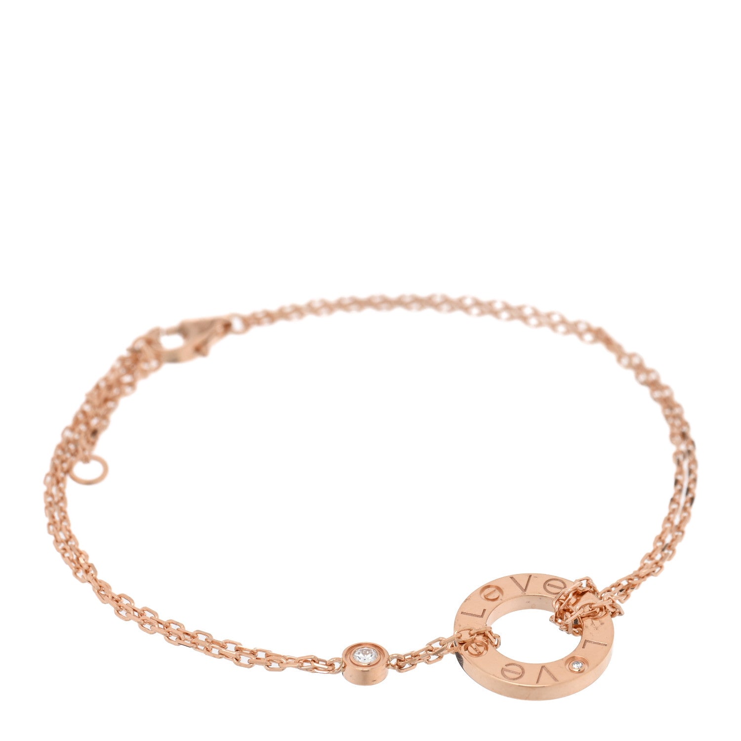 Cartier 18K Pink Gold Diamond LOVE Bracelet 1 of 3