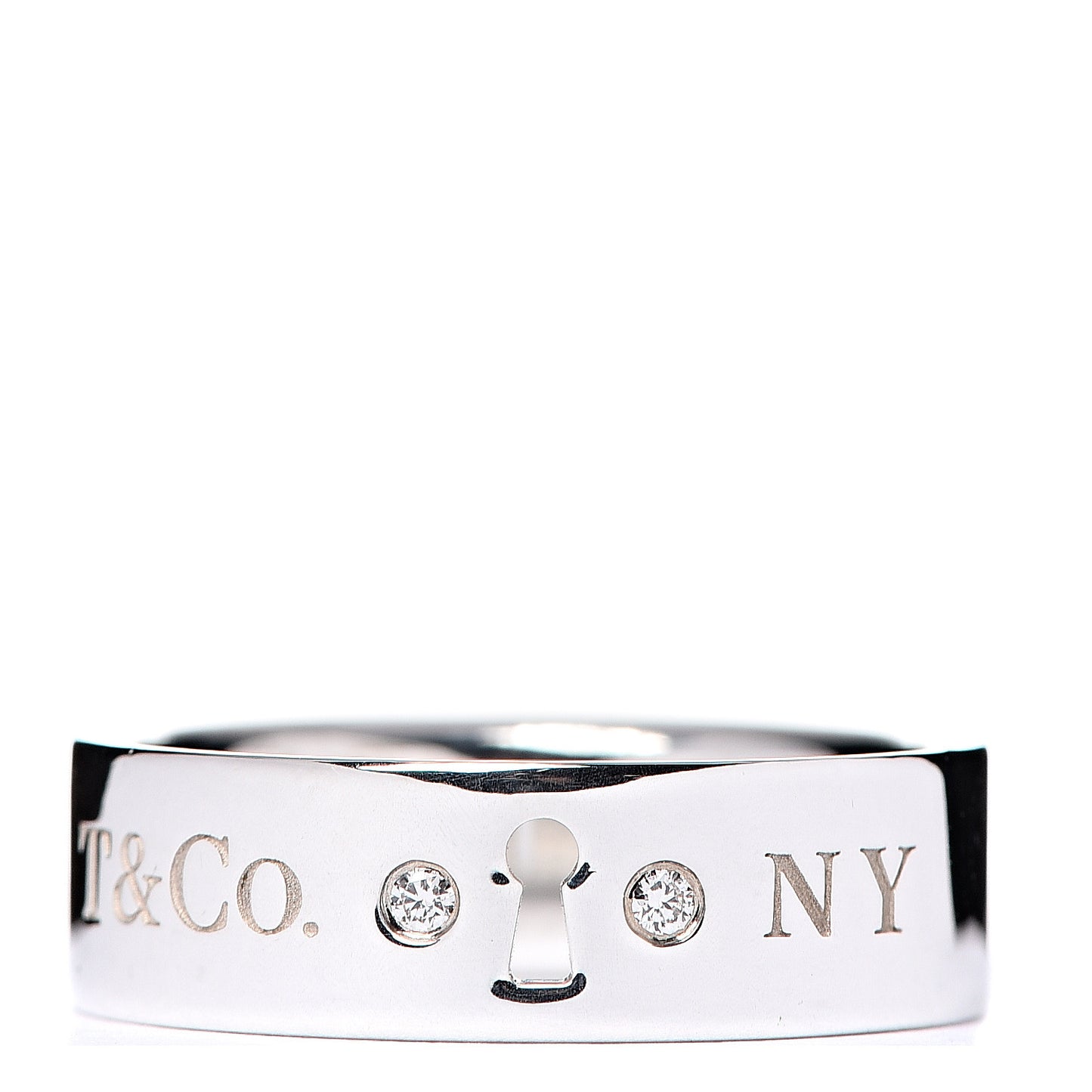 Sterling Silver Diamond Locks Ring 56 7.5