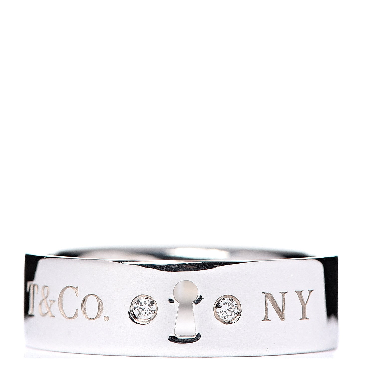 Tiffany Sterling Silver Diamond Locks Ring 56 7.5 1 of 6