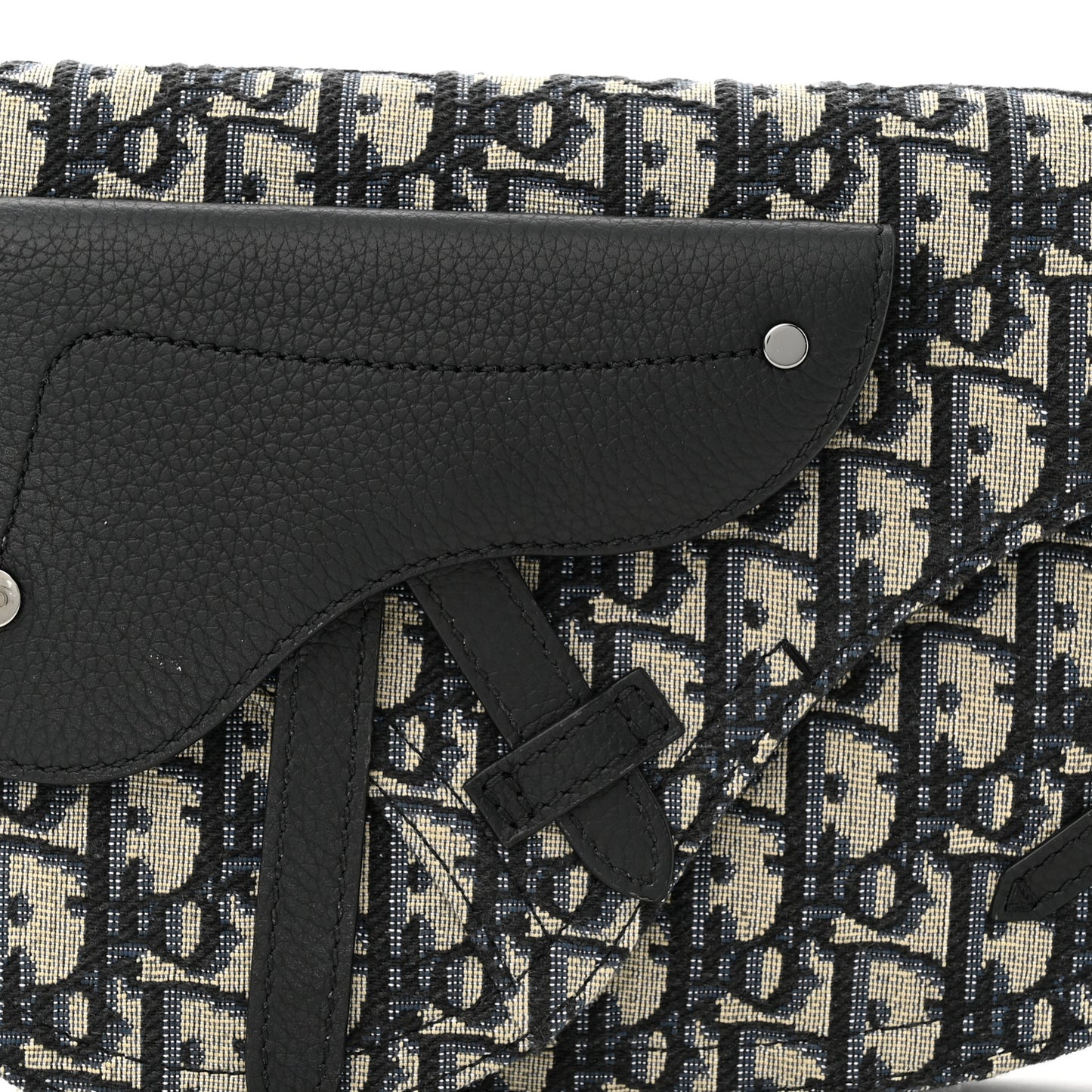 Oblique Saddle Messenger Pouch Beige Black