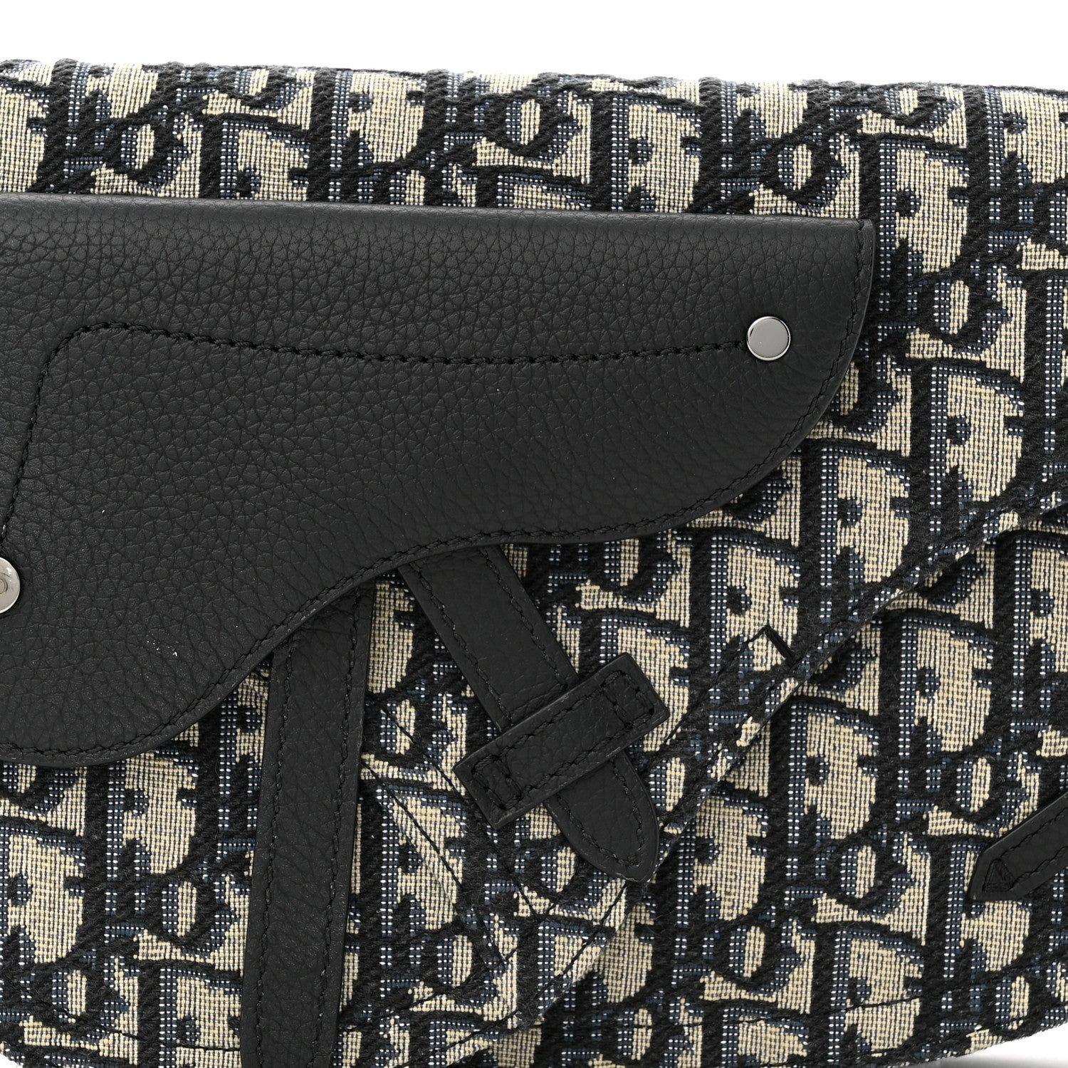 Christian Dior Oblique Saddle Messenger Pouch Beige Black 8 of 10