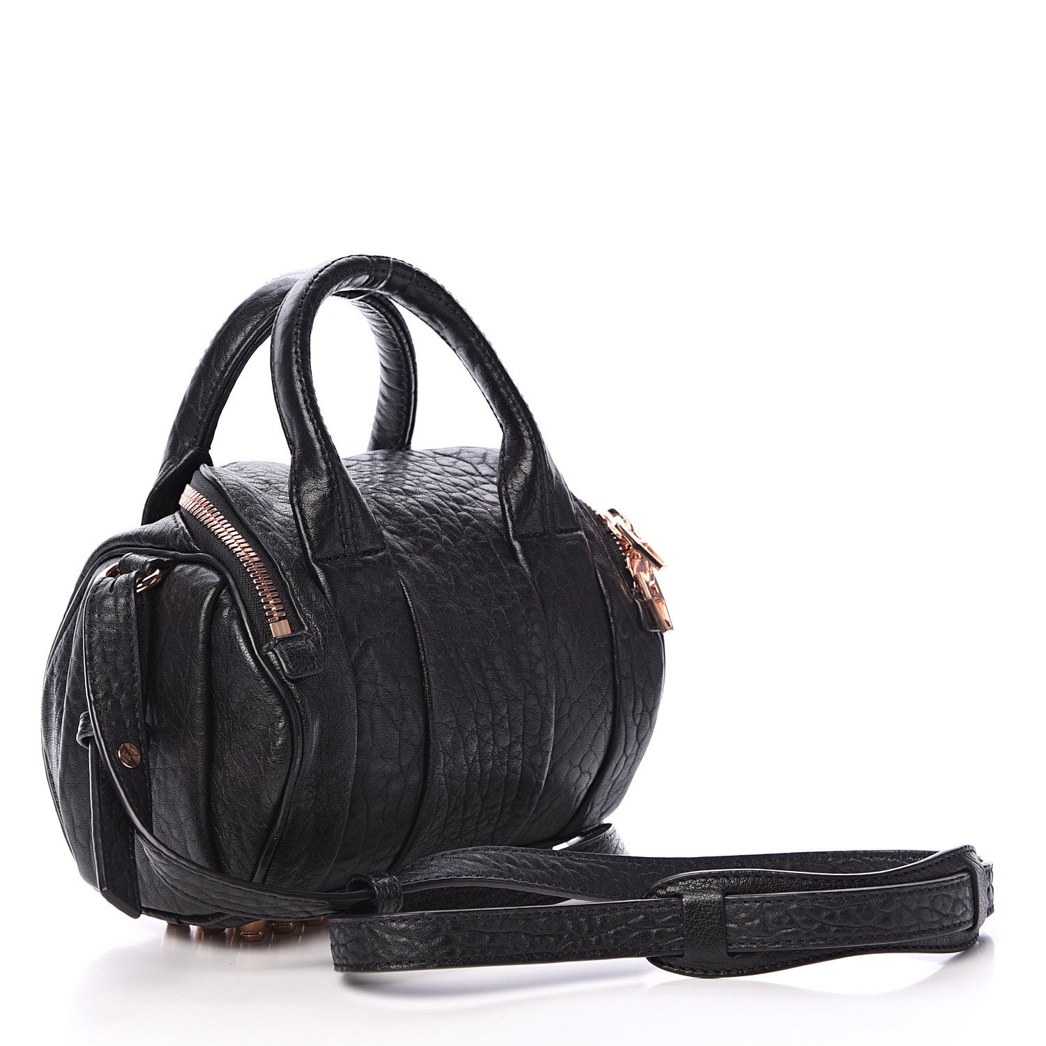 Alexander Wang Pebbled Lambskin Mini Rockie Black Rose Gold Hardware 2 of 9