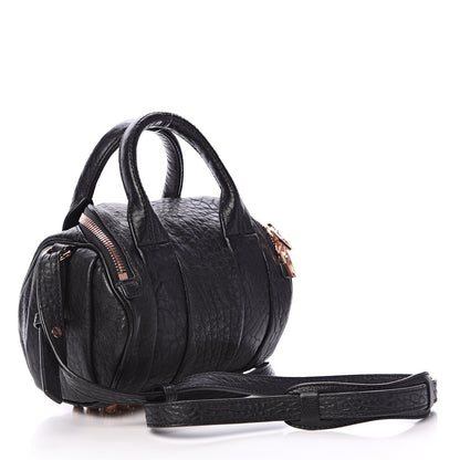 Alexander Wang Pebbled Lambskin Mini Rockie Black Rose Gold Hardware 2 of 9