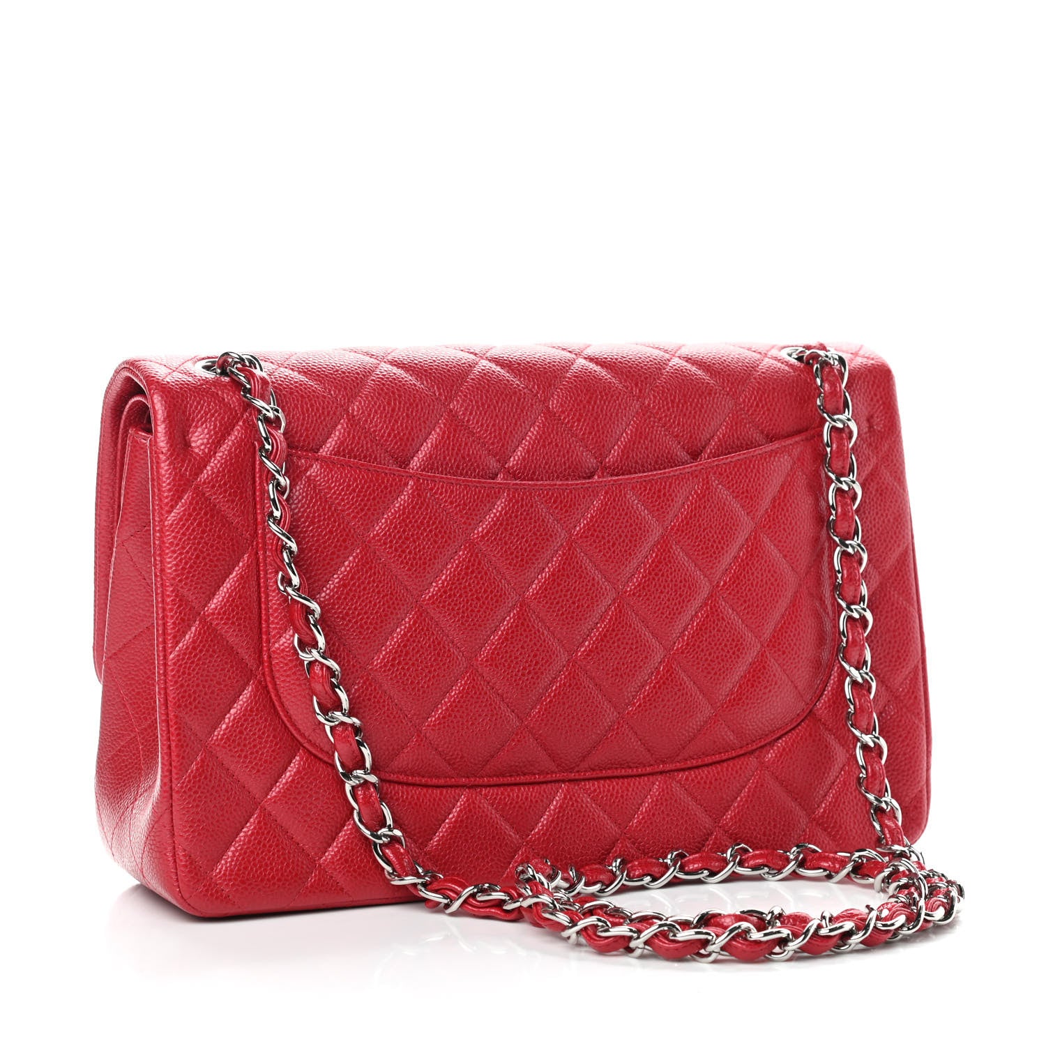 Chanel Caviar Quilted Jumbo Double Flap Red 3 of 10