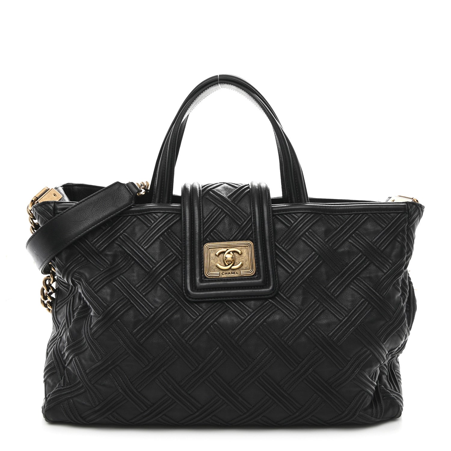 Chanel Calfskin Large Retro Girl Shopping Tote Black 1 of 15