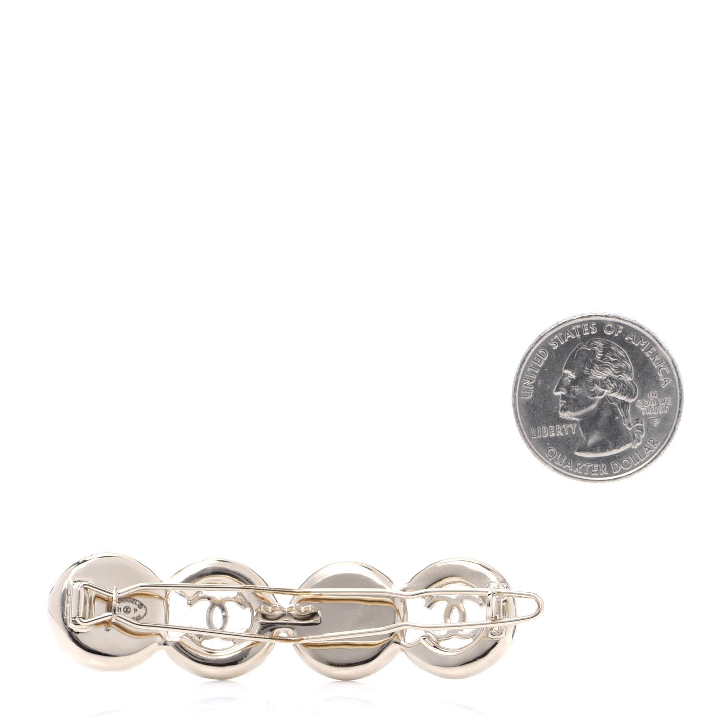 Pearl Coco Hair Clip Barrette Gold