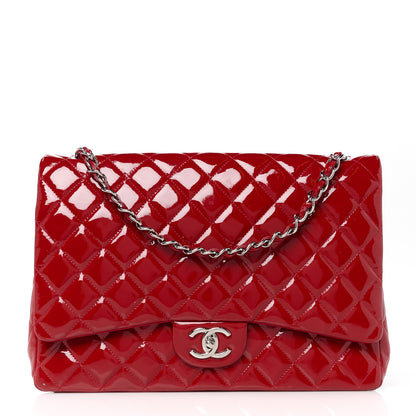 Chanel Patent Quilted Maxi Double Flap Red 1 of 12