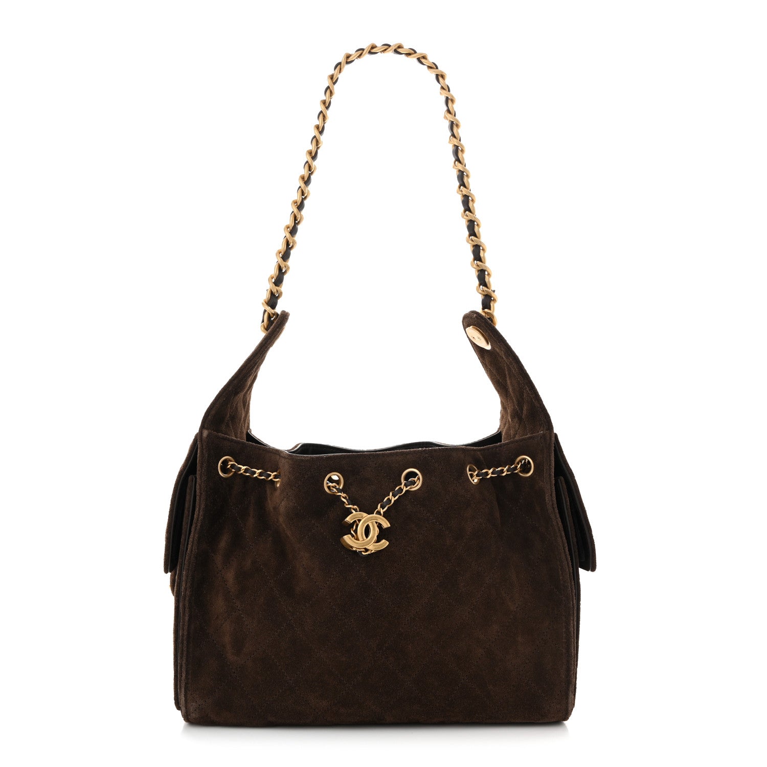Chanel Suede Quilted Small Chanel 25 Handbag Dark Brown 1 of 11